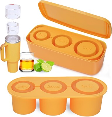 Likiyol Ice Mold for Stanley Cup, Silicone Ice Cube Tray w/ Lid, Bin 20 30 40 Oz