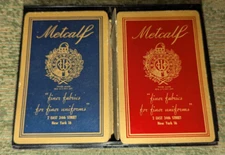 Vintage Metcalf Fabric Playing Cards Two Decks