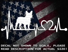 French Bulldog In Heartbeat Cut Vinyl Decal Sticker US Seller US Made