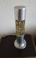 Lampe 1970's design  lampe à paillettes doré argenté 
