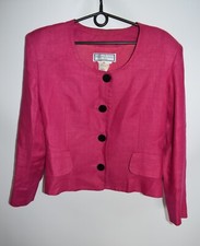 YSL Yves Saint Laurent Variation VTG Y2K Linen Blend Pink Blazer Jacket Size 40