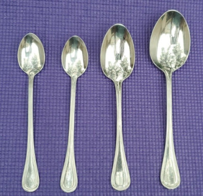 Wallace ROYAL THREAD Stainless 2 ICED TEASPOONS, ONE PLACE/SOUP SERVING SPOONS