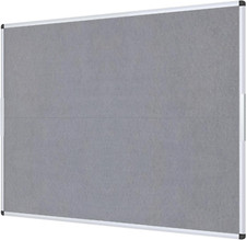 Foldable Large Fabric Bulletin Board 60x48" - Gray Felt with Silver Frame