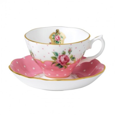 ROYAL ALBERT ART. 48023 TEETASSE MIT UNTERTASSE CHEEKY PINK