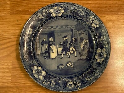 Antique Buffalo Pottery Dr.Syntax Transferware Plate ''Disputing His Bill''1909