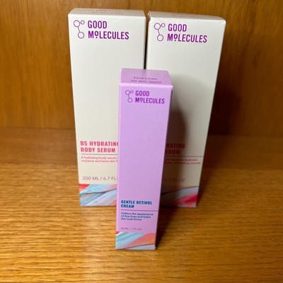 2x Good Molecules B5 Hydrating Moisturizing Serum 6.7oz  & Gentle Retinol Cream