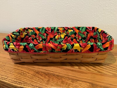 Hot Peppers Basket Liner for Longaberger Bread Basket