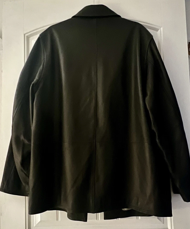 Chaqueta de cuero negra vertical Robert Comstock talla L piel de cordero motociclista nueva sin etiquetas Foto 3 de 4