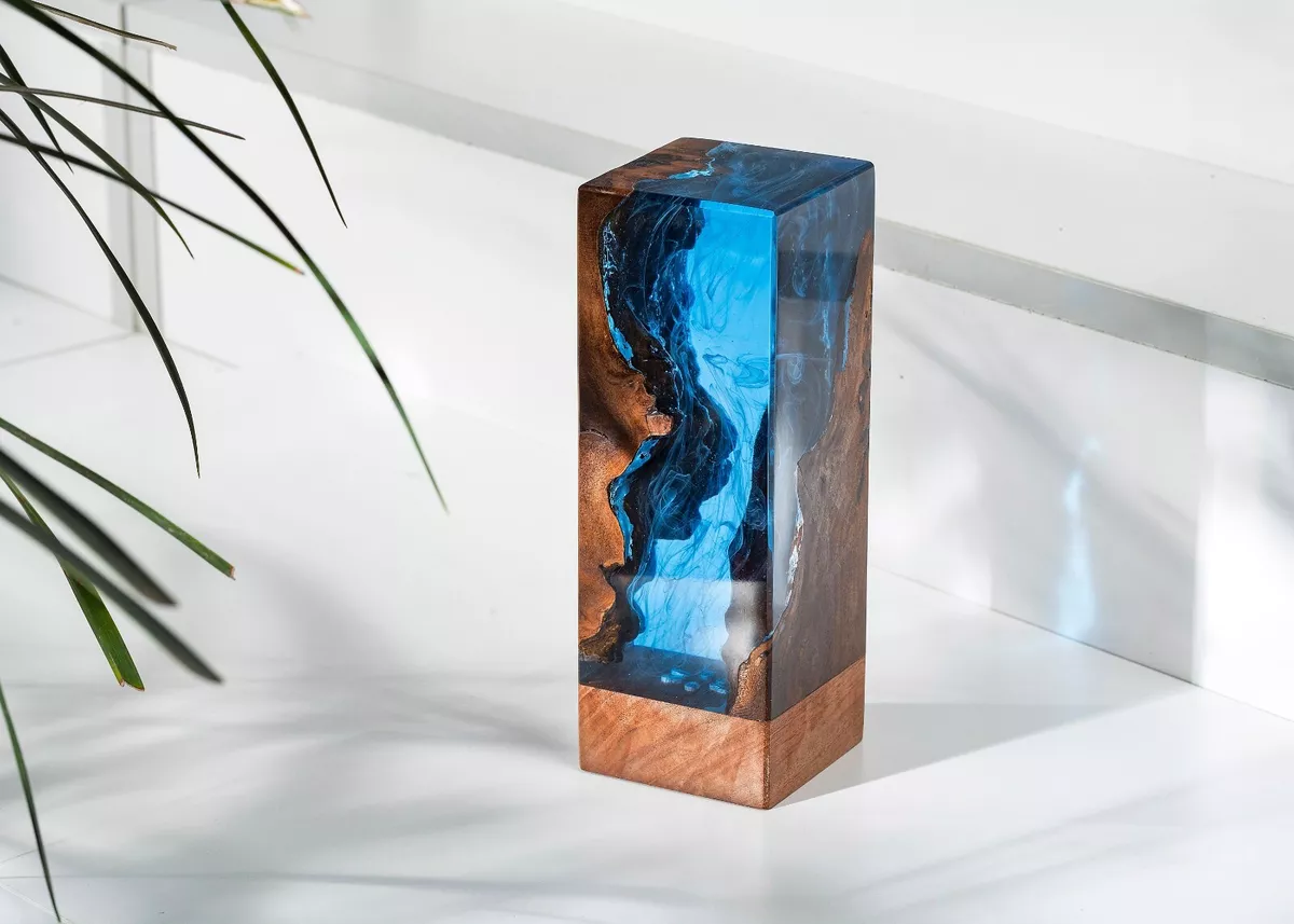 DEEP BLUE SEA Night light, Epoxy Lamp, Resin Lamp, Resin Night Light, Table  Lamp