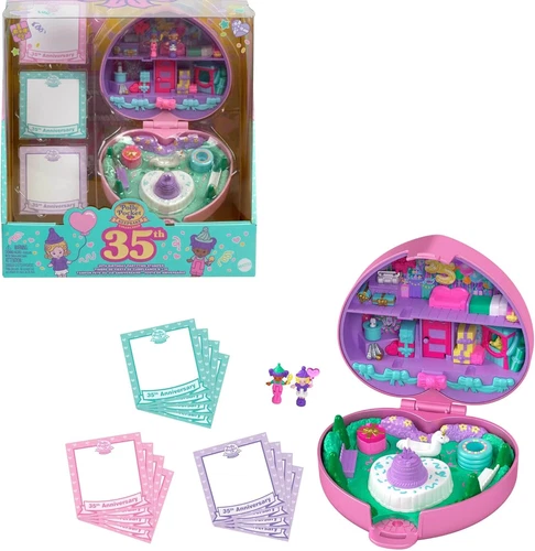 Polly Pocket Keepsake 35th Birthday Party Time Stamper Collector 19 Piece Set