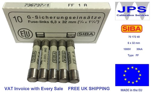 SIBA 7017240 6.3x32mm Ultra Rapid Ceramic -Pick Your Rating -FF Fuse 1000V x5/10 - Picture 25 of 29