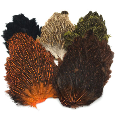 INDIA HEN BACK - Hareline Fly Tying Soft Hackle Saddle Feathers - 5 Colors NEW!
