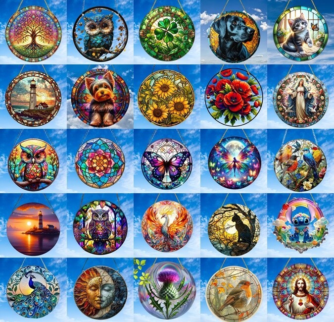 Sonnenfänger Buntglas Lichtfänger Fensterbild wunderschöne Lichteffekte 15 cm