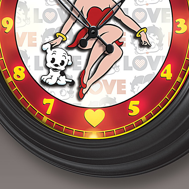 Betty Boop Light-Up Atomic Wall Clock Indoor/Outdoor by The