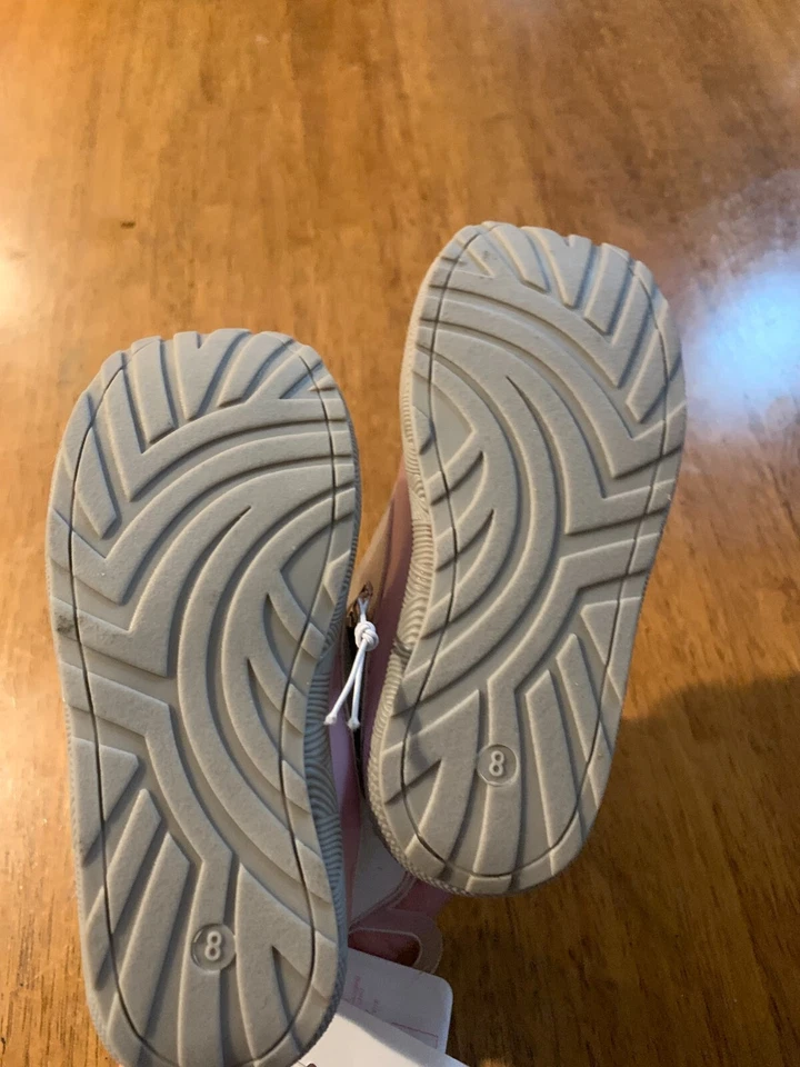 Stepping Stones First Steps Pink/Silver Duck Boots  Size 8 - Image 3 of 4