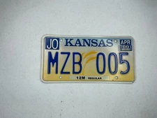 2000 Kansas Wheat License Plate MZB005 Johnson County April