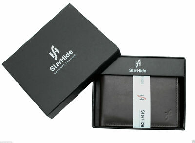 STARHIDE Herren Weiche Braun Leder Brieftasche Mit Foto/ID