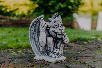 Gargoyle Drachen Auf Kugel Steinfiguren – Frostsicher, 37 Cm Hoch, 7 Kg Für Den Außenbereich