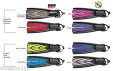 Atomic Aquatics Split Fins Fin Open Heel All Sizes/ Colors for Scuba Snorkeling
