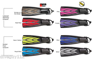 Atomic Aquatics Split Flossen Fin Offen Absatz Alle Größen/Farben für Scuba