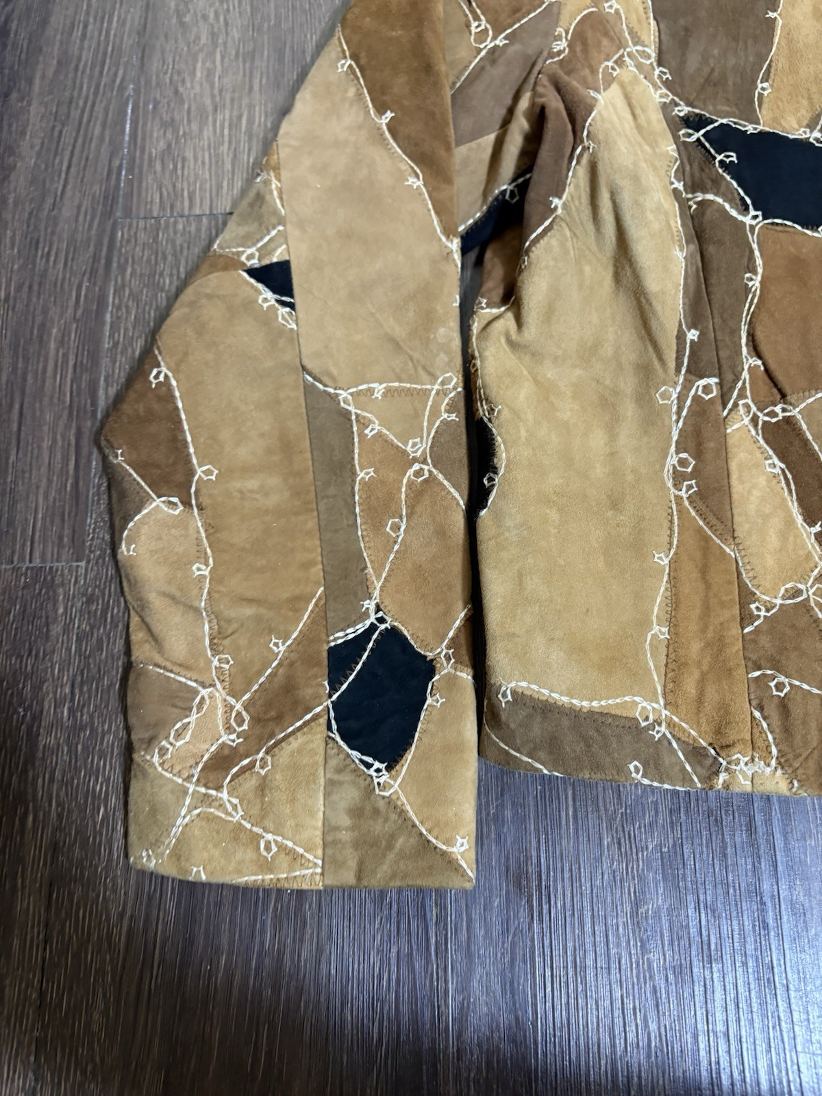 Vintage Patchwork Full Leather Jacket 70/80s Mult… - image 5