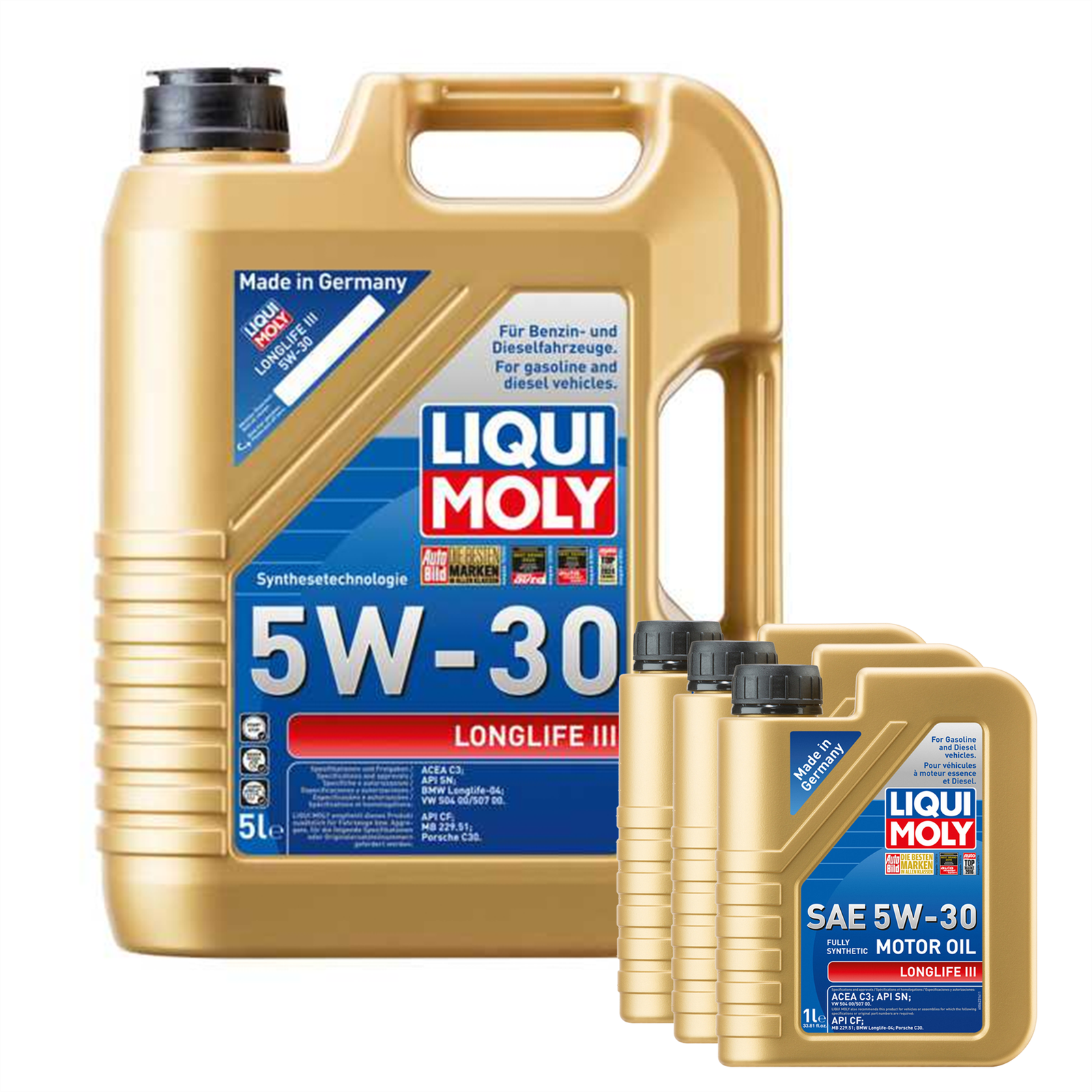 Liqui Moly LONGLIFE III 5W30 Fully Synthetic Engine Oil ACEA C3 API SN 8L