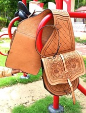 Western Horse Leather Saddle Bag Heavy Duty Traditional Trail Ride  Saddle Bag