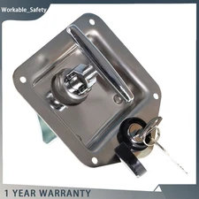 2Pcs Stainless Steel Heavy Duty Locking T-handles for Trailer Truck Tool Box