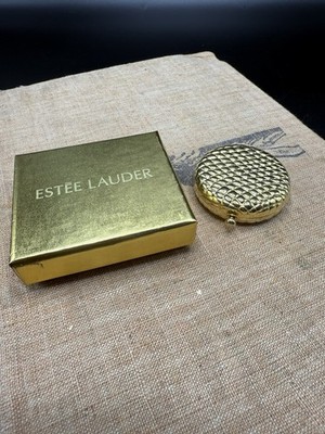 Vintage Estée Lauder Golden Lizard Translucent Pressed Powder Compact w/ Box