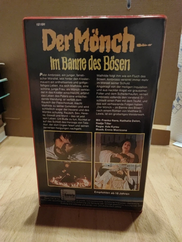 Der Mönch Im Banne Des Bösen VHS Rarität Euro Video FSK 18 Sehr Selten - Bild 4 von 4