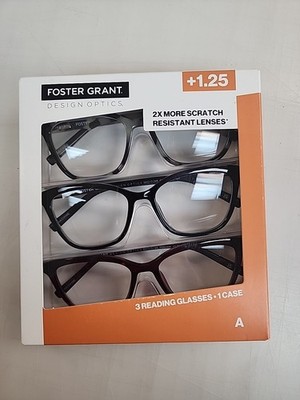 Design Optics by Foster Grant Fashion Cateye 811 Reading Glasses 3 Pk +1.25