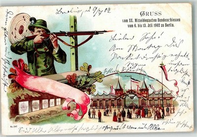 13569295 - 1000 Berlin 20. Central German Federal Shooting 1902 Shooting Range
