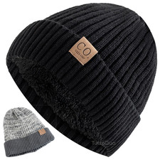 Cappello Invernale Uomo Donna Berretto a Coste Zuccotto Cuffia Anti Freddo Vento