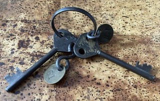 Pair of Royal Mail G.P.O. Post Box Keys Chubb London With S Hook And Number Tags