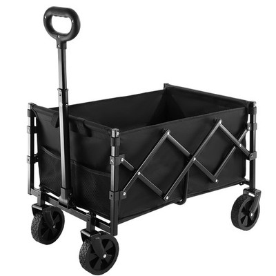 WSICSE 200LBS COLLAPSIBLE WAGON SMALL WAGONS FOLDABLE LIGHTWEIGHT - BLACK