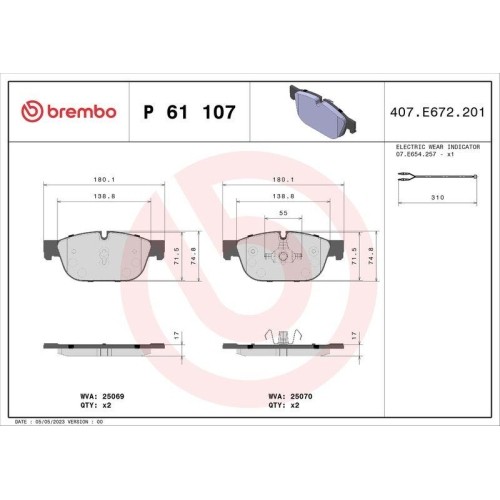 Bremsbelagsatz Scheibenbremse Brembo P61107 Prime Line FüR CitroëN Peugeot-image