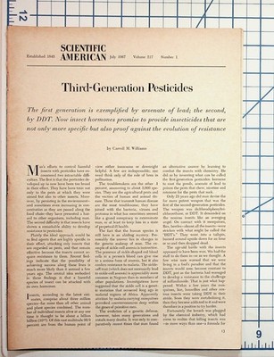 Scientific American July 1967 Third-Generation Pesticides DDT Insects Article