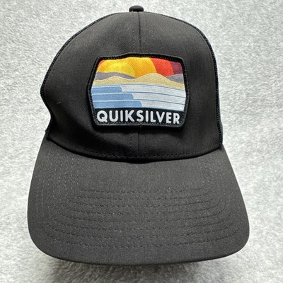   Quiksilver Black Mesh Snapback Hat | Surf Trucker Cap   Fitted L/XL