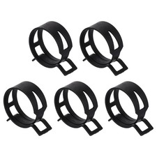 5pcs Spring Band Type Hose Clamps 31mm Silicone Vacuum Pipe Clip, Black