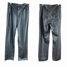 Old Navy Women's High-Rise OG Loose Black Faux Leather Pants Size 10