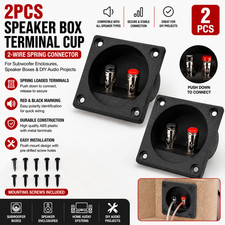 2PCS Speaker Box Terminal 2-Wire Round Spring Cup Connector Subwoofer Enclosure