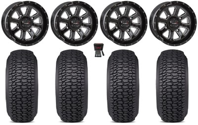 System 3 ST-4 14'' Wheels Black 30'' Regulator 2 Tires Yamaha Grizzly Rhino