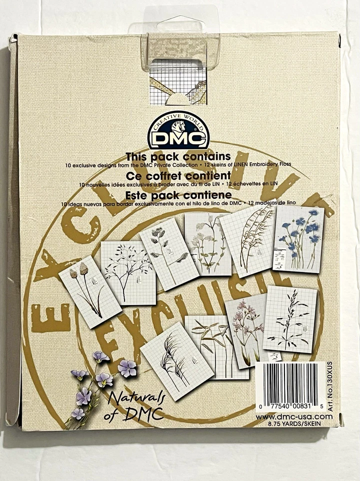 DMC NATURALS FLOSS *NEW LINEN THREAD* 12 NEW COLORS & 10 DIFFERENT PLANT DESIGNS - Image 3 of 3