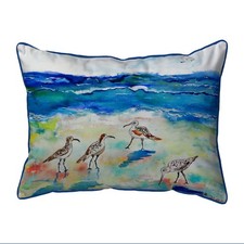 Betsy Drake Betsy's Sandpipers Large Indoor Outdoor Pillow 16x20