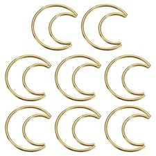 8Pcs 2" Moon Dream Catcher Metal Macrame Rings Wreath Rings Floral Hoops Gold