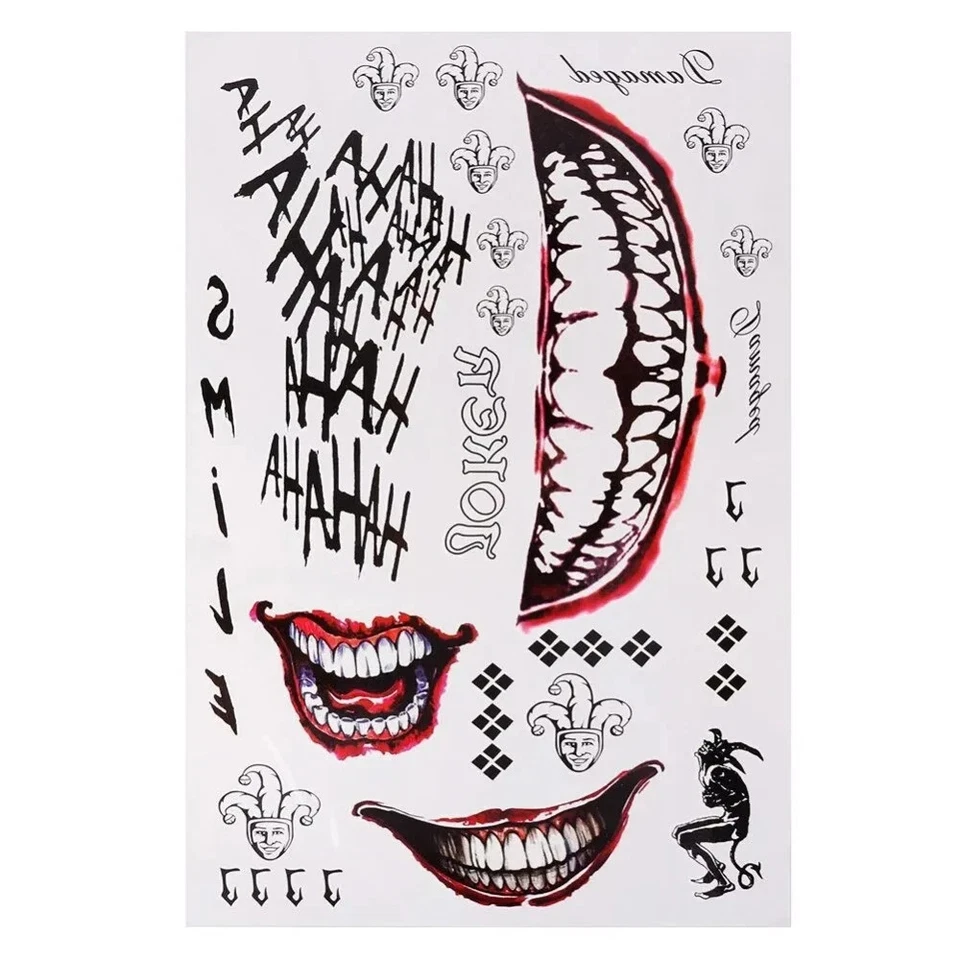 Halloween Batman The Joker Temporary Tattoos Suicide Squad Costume Sticker Decor