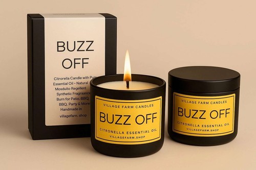 2 x Citronella Candle with Pure Essential Oil – Natural Mosquito Repellent |