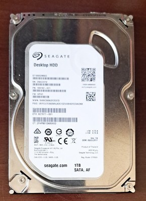 SEAGATE 1TB Desktop HDD SATA, AF, 3.5 in, Desktop Internal Hard Drive GPT/NTFS