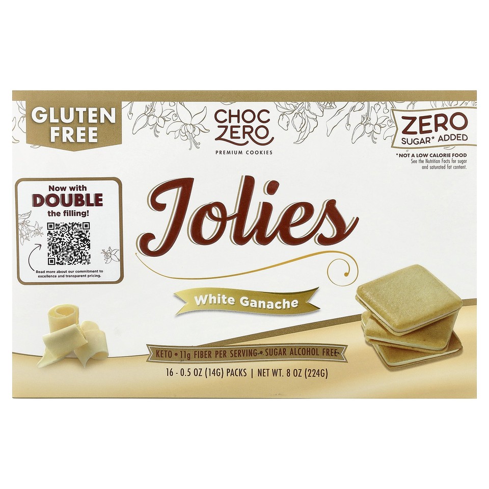 Premium Cookies, Jolies, White Ganache, 16 Packs, 0.5 oz (14 g) Each