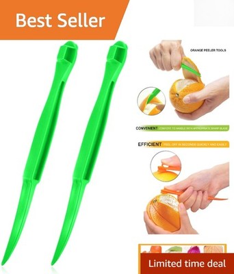 Sharp Blade Citrus Peeler - Elegant Green Orange Slicer, 2-Pack Kitchen Tool